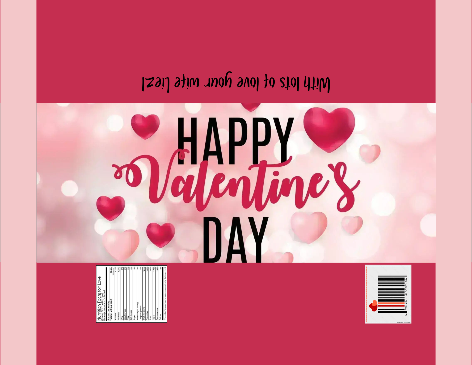 Personalised Chocolate wrapper Valentines